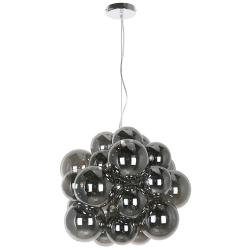 Comet 20"W Polished Chrome 6-Light Pendant with Smoke Glass