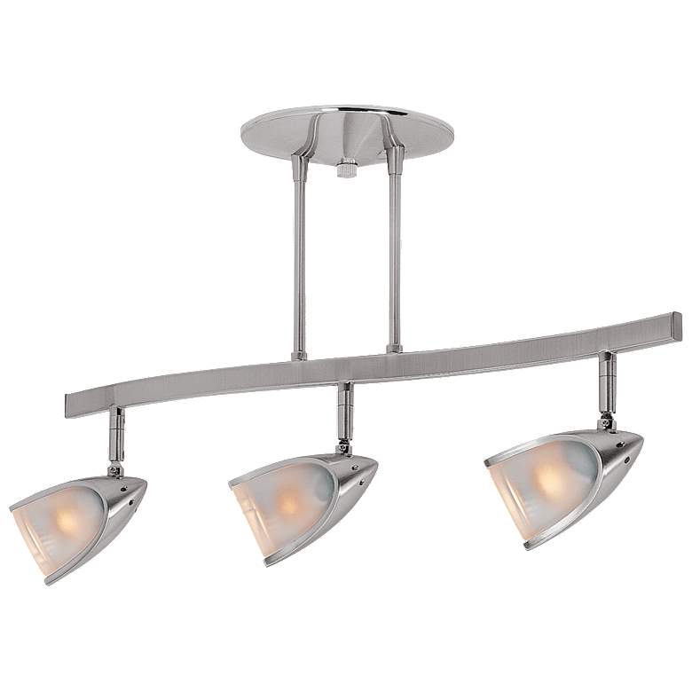 Image 1 Comet - 3-Light Dimmable LED Semi-Flush - Brushed Steel Finish - Opal Glass