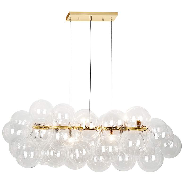 Image 2 Comet 41" Wide Aged Brass 10-Light Linear Pendant