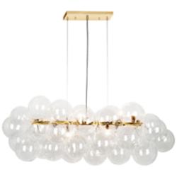 Comet 41" Wide Aged Brass 10-Light Linear Pendant