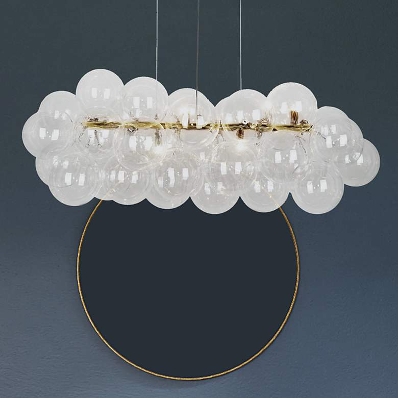 Image 1 Comet 41" Wide Aged Brass 10-Light Linear Pendant