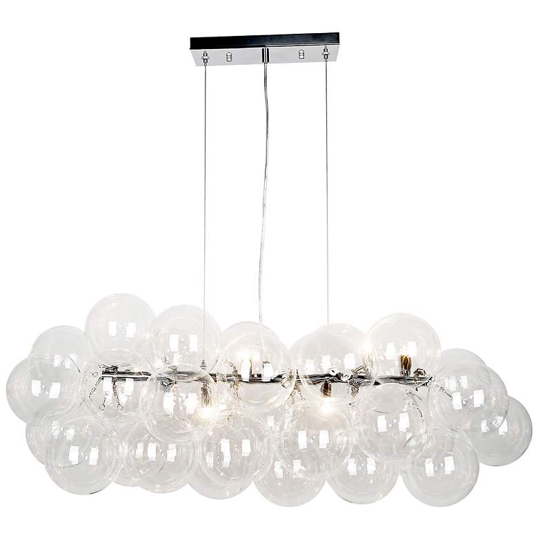 Image 2 Comet 41" Wide Polished Chrome 10-Light Linear Pendant