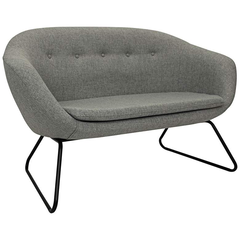 Image 1 Comet 53 3/4 inch Wide Felt Gray Woven Tufted Settee Sofa