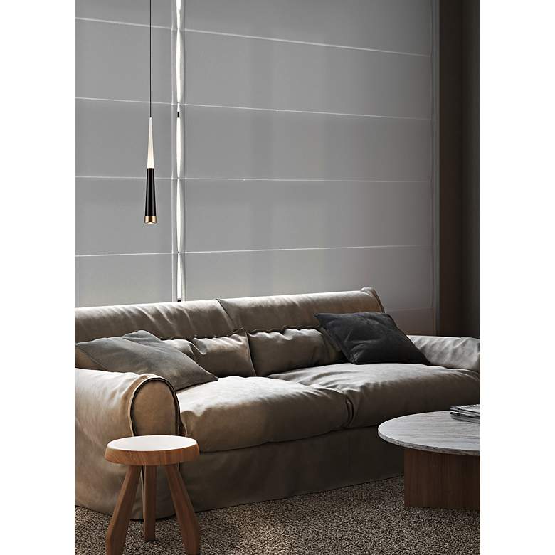 Image 3 Comet 6" Wide Satin Dark Gray LED Mini Pendant more views