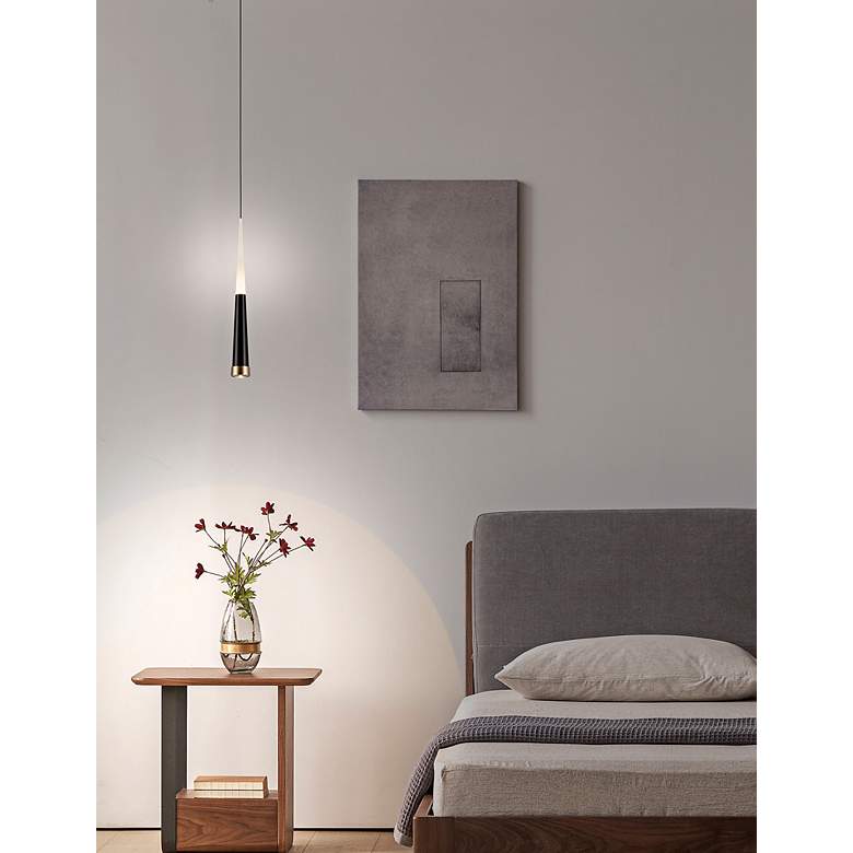 Image 5 Comet 6" Wide Satin Dark Gray LED Mini Pendant more views