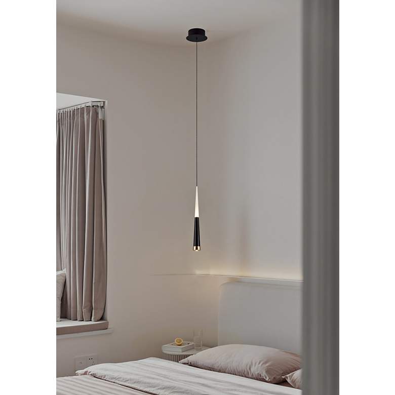 Image 6 Comet 6" Wide Satin Dark Gray LED Mini Pendant more views