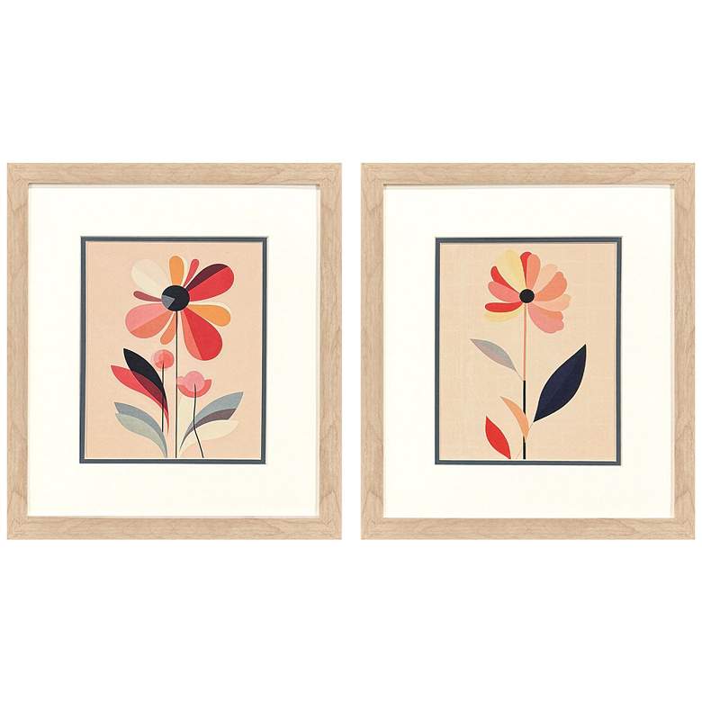 Image 1 Comfort Flowers I 15"W x 17"H Modern Framed Art Set of 2