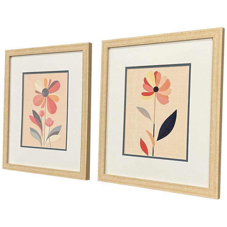 Image 2 Comfort Flowers I 15"W x 17"H Modern Framed Art Set of 2 more views