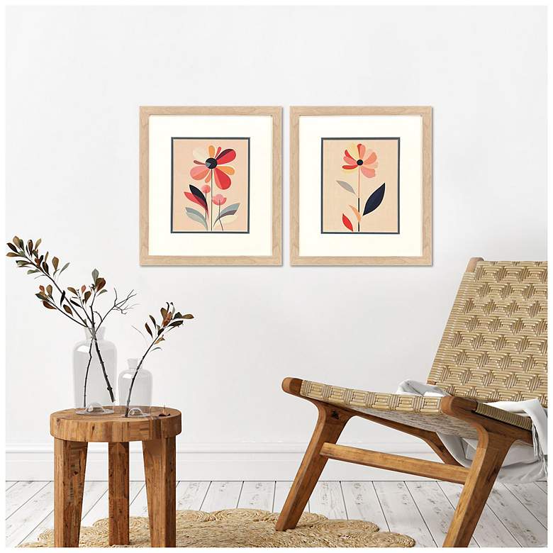 Image 4 Comfort Flowers I 15"W x 17"H Modern Framed Art Set of 2 more views