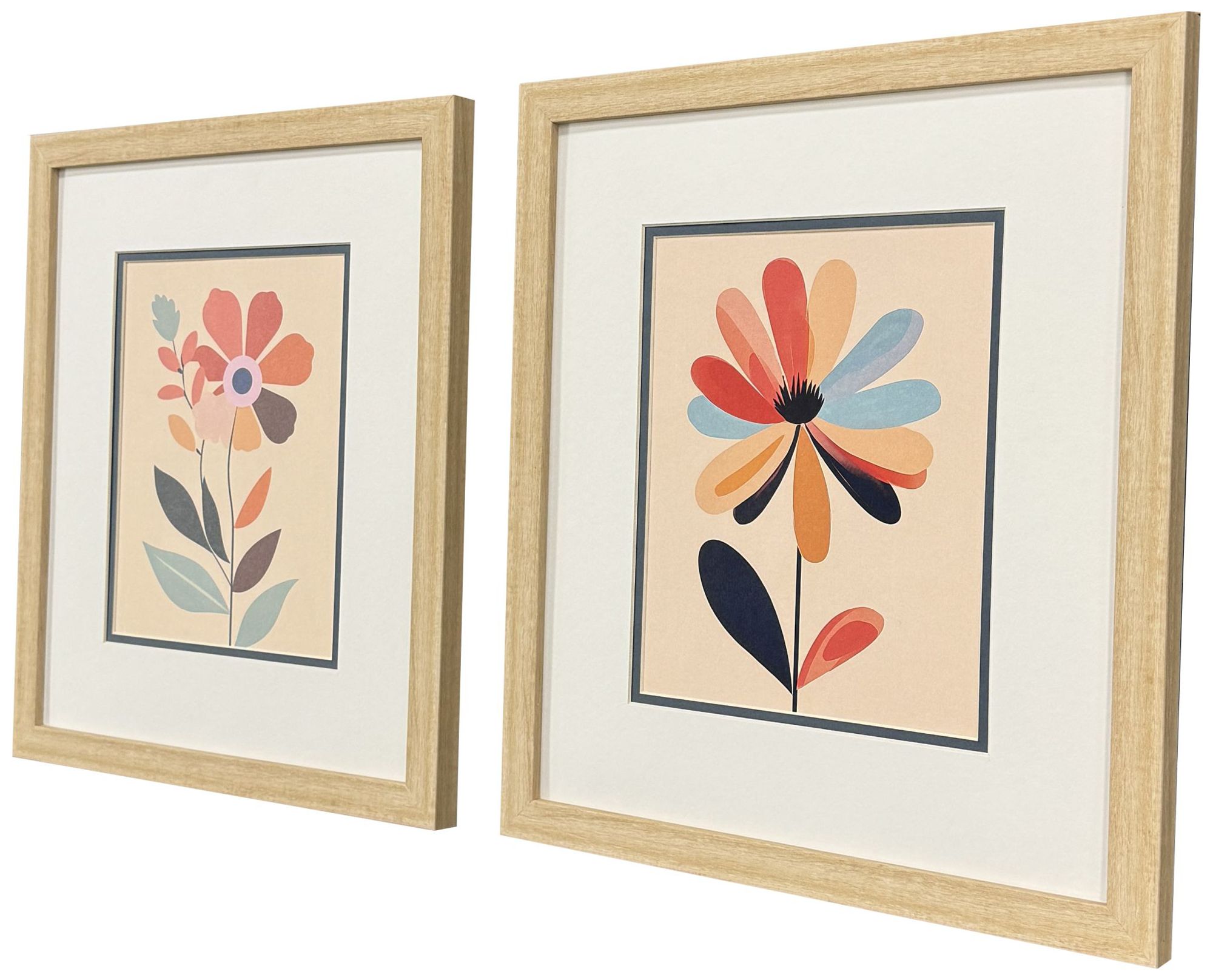 Image 2 Comfort Flowers II 15"W x 17"H Modern Framed Art Set of 2 more views