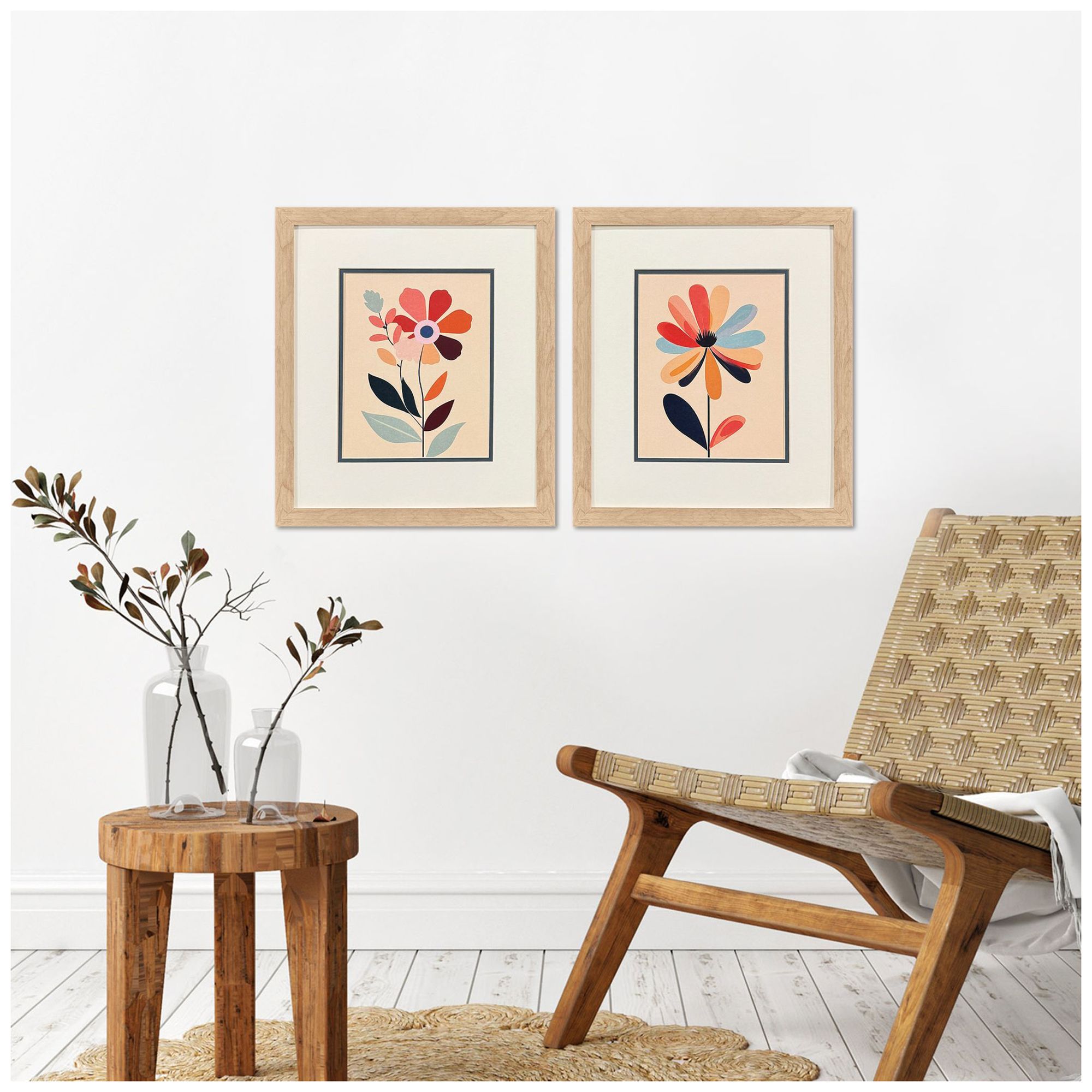 Image 4 Comfort Flowers II 15"W x 17"H Modern Framed Art Set of 2 more views