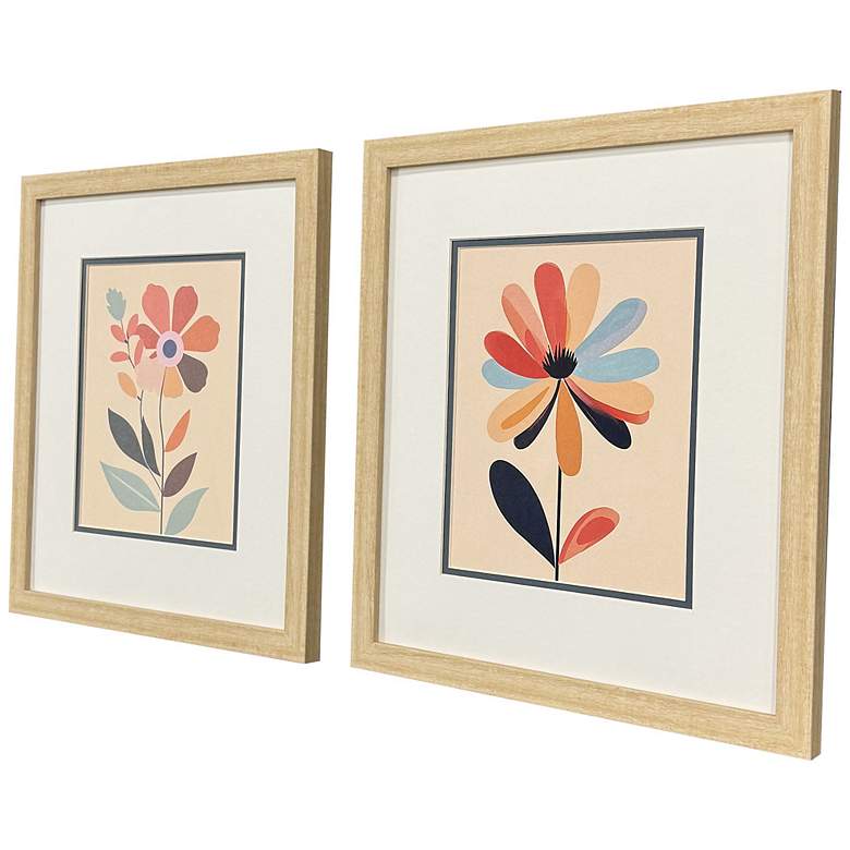 Image 2 Comfort Flowers II 15"W x 17"H Modern Framed Art Set of 2 more views
