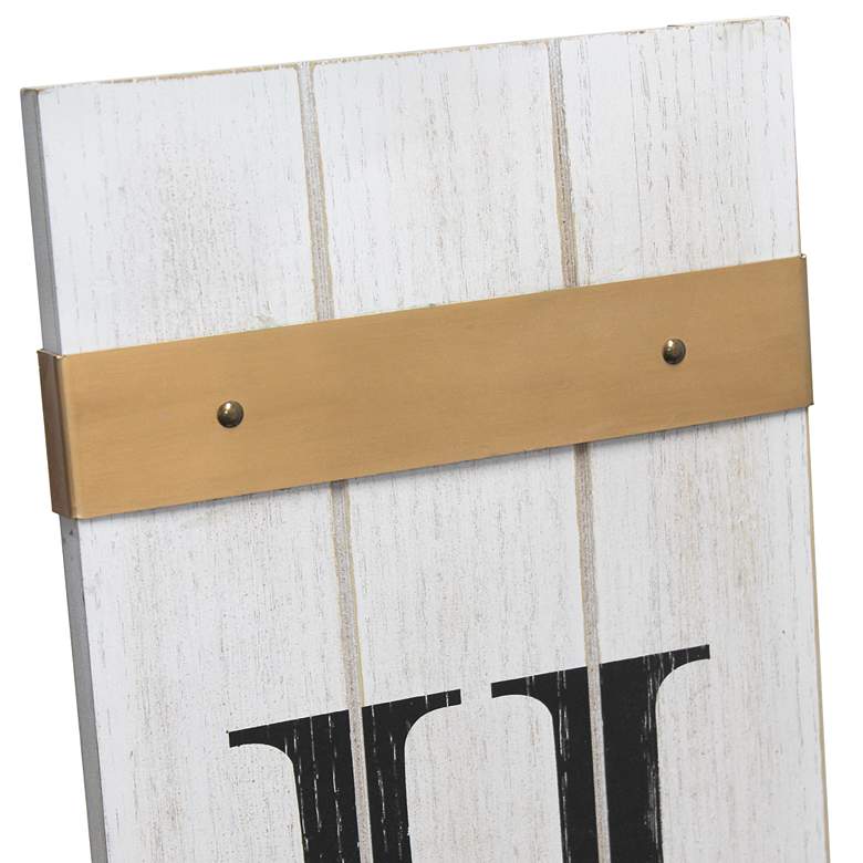 Image 3 Comforto White Wash Wooden "Home" Porch Sign with Floral more views