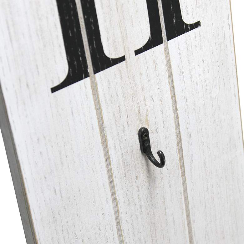 Image 4 Comforto White Wash Wooden "Home" Porch Sign with Floral more views