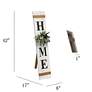 Comforto White Wash Wooden "Home" Porch Sign with Floral