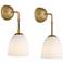 Comfrey 15" High Warm Brass and Glass Wall Sconce Set of 2