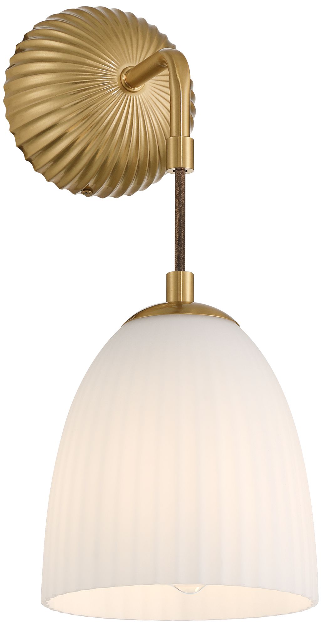 Image 7 Comfrey 15" High Warm Brass and Glass Wall Sconce Set of 2 more views