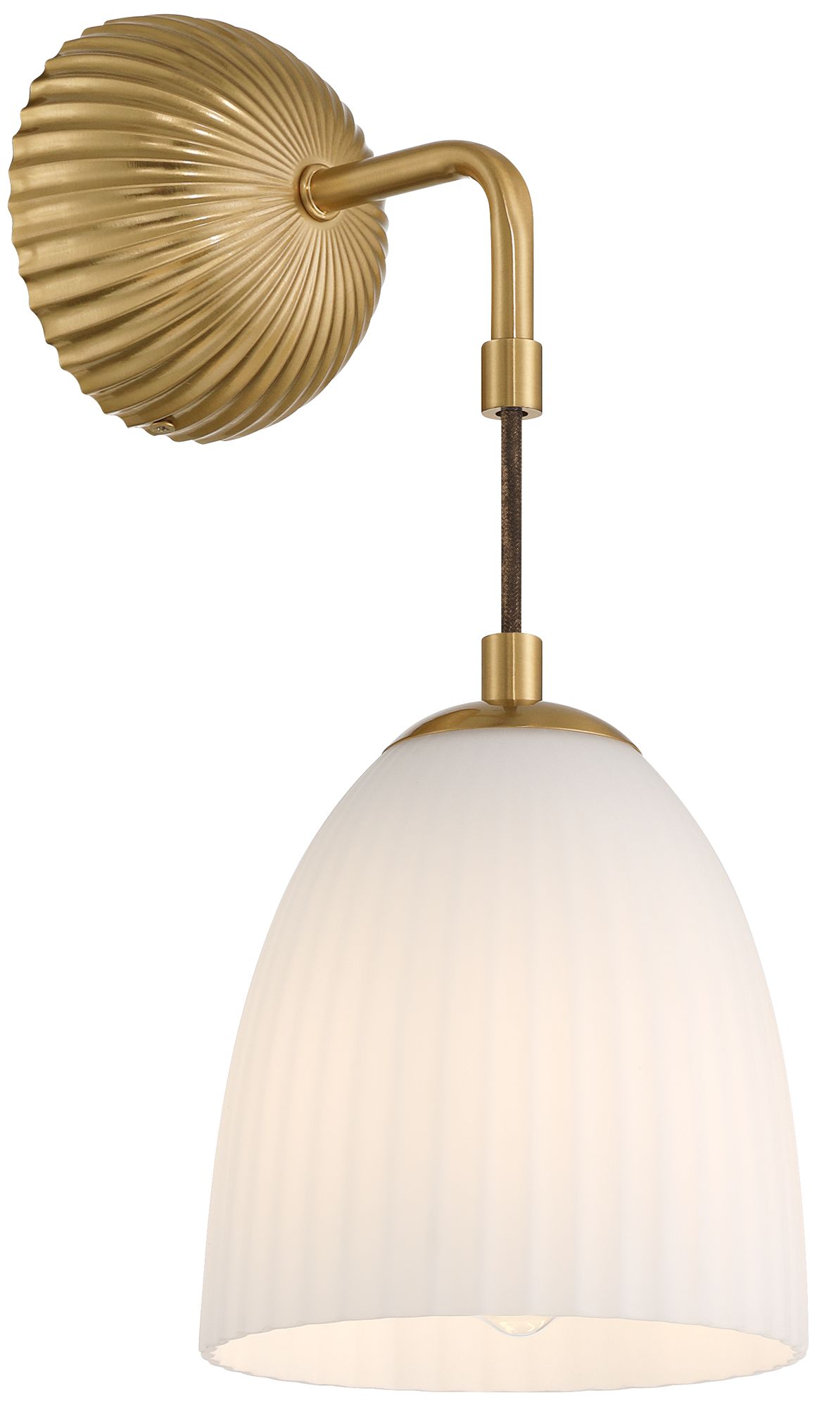 Comfrey 15" High Warm Brass and Glass Wall Sconce Set of 2