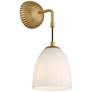 7_Comfrey 15" High Warm Brass and Glass Wall Sconce Set of 2 more views