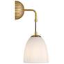 Comfrey 15" High Warm Brass and Glass Wall Sconce Set of 2