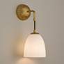 Comfrey 15" High Warm Brass and Glass Wall Sconce Set of 2