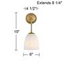 Comfrey 15" High Warm Brass and Glass Wall Sconce Set of 2