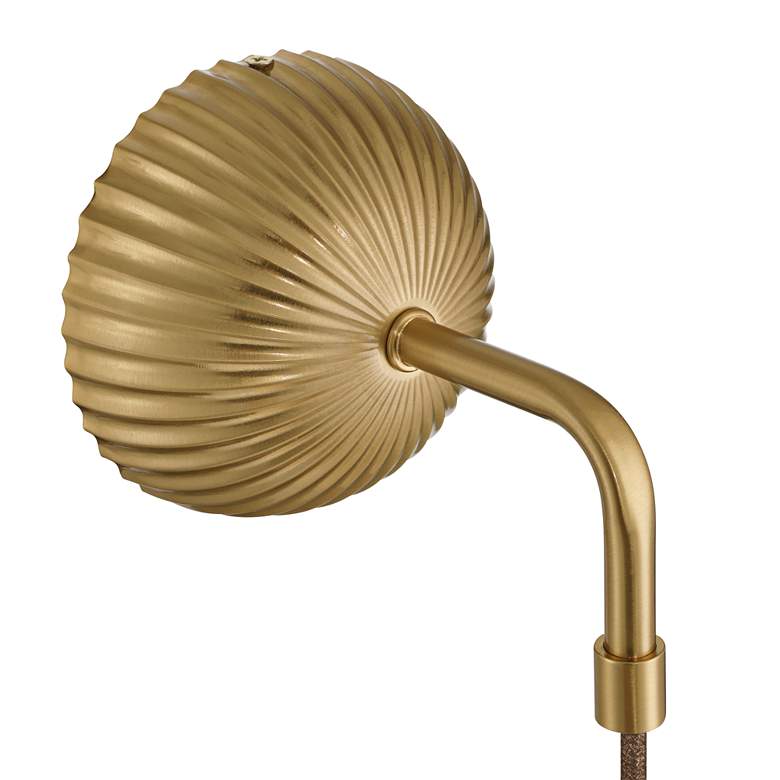 Image 4 Comfrey 15" High Warm Brass and Glass Wall Sconce more views