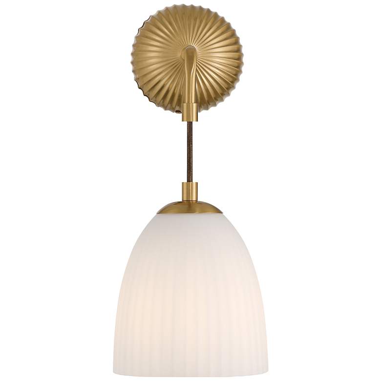 Image 5 Comfrey 15" High Warm Brass and Glass Wall Sconce more views