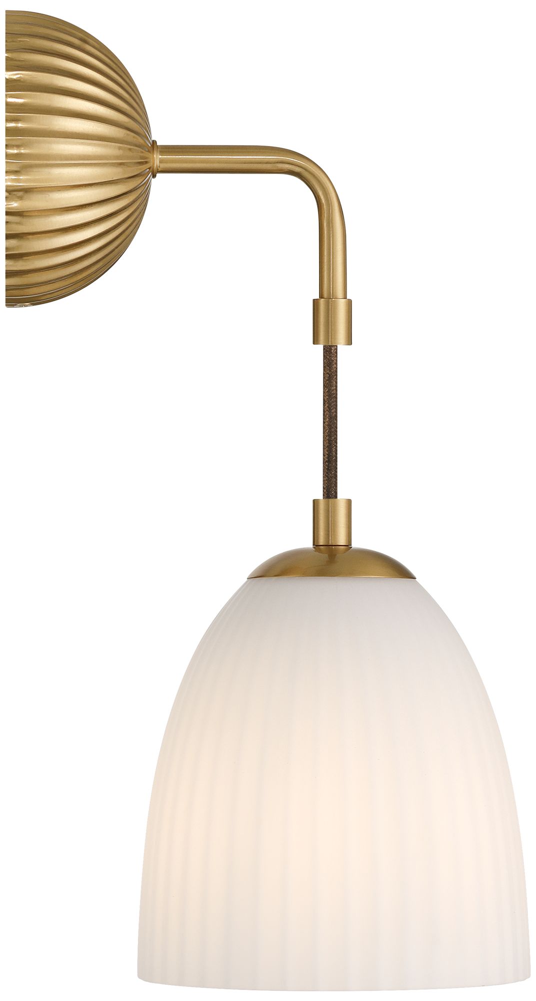 Comfrey 15" High Warm Brass and Glass Wall Sconce