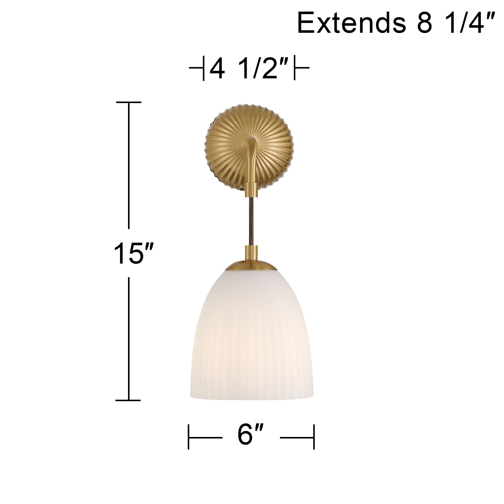 Comfrey 15" High Warm Brass and Glass Wall Sconce