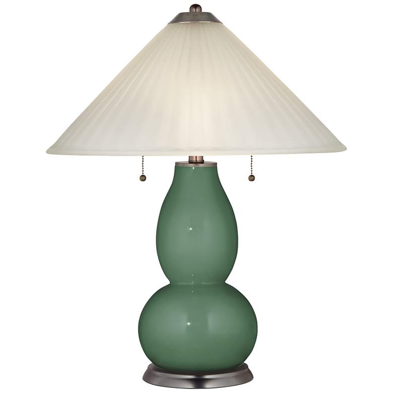 Image 1 Comfrey Fulton Table Lamp with Fluted Glass Shade