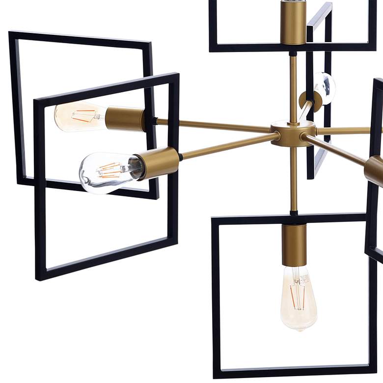 Image 3 Como 39" Wide Painted Gold and Black Chandelier more views