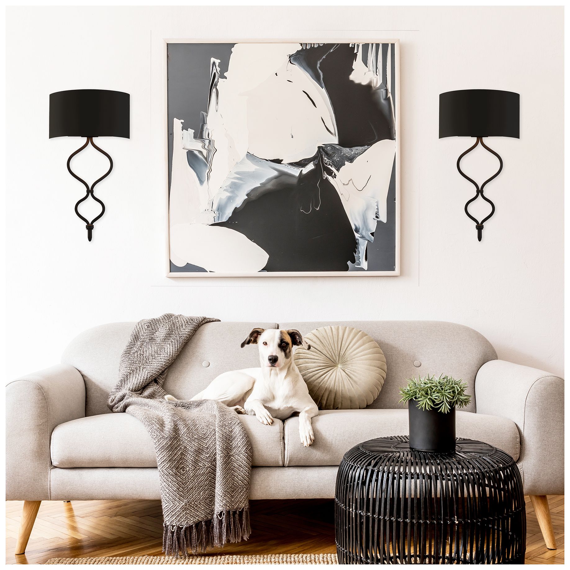 Image 7 Como LED Wall Sconce in Matte Black more views