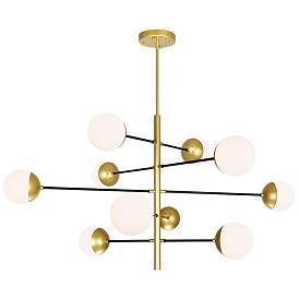 Image1 of Compass 10 Light Chandelier With Medallion Gold Finish