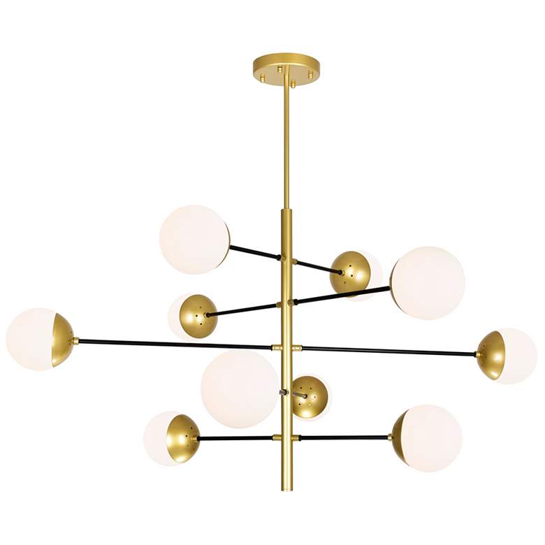 Image 1 Compass 10 Light Chandelier With Medallion Gold Finish