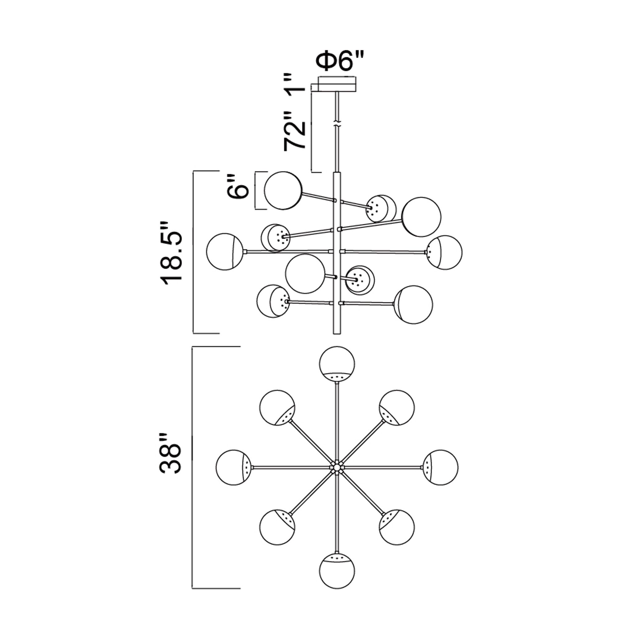 Image 6 Compass 10 Light Medallion Gold Chandelier more views