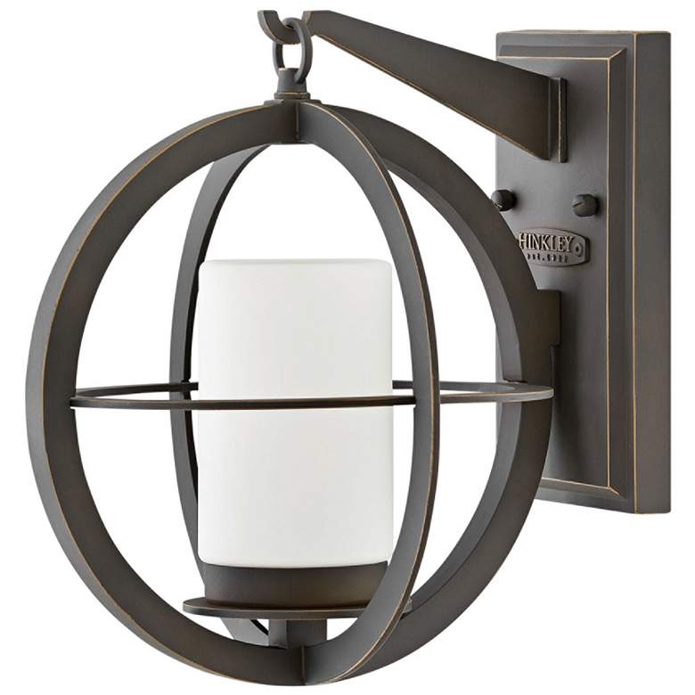 Image 1 Compass 11 3/4 inch High Oil-Rubbed Bronze Outdoor Wall Light