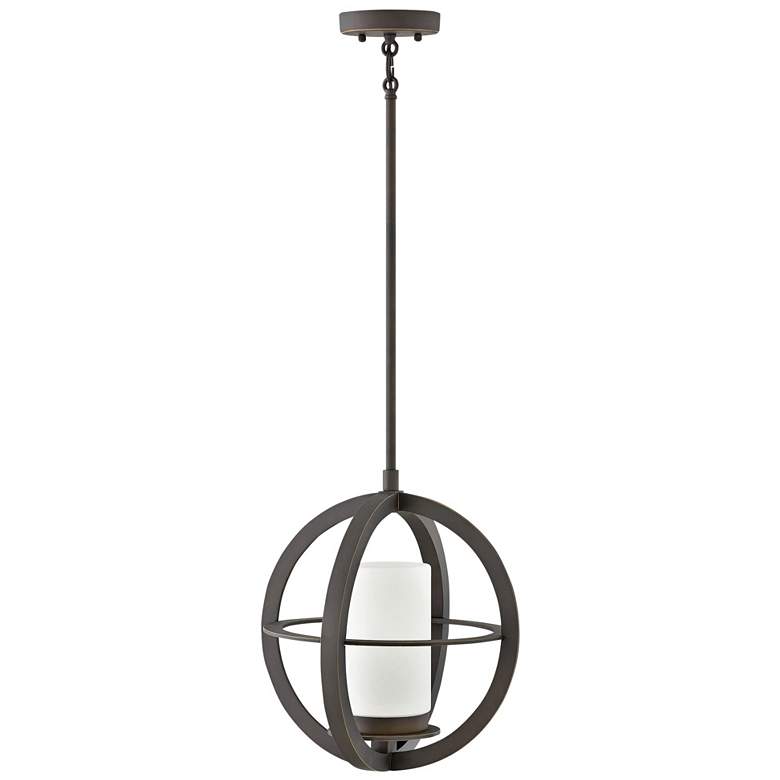 Image 1 Compass 14 3/4 inch High Oil-Rubbed Bronze Outdoor Hanging Light