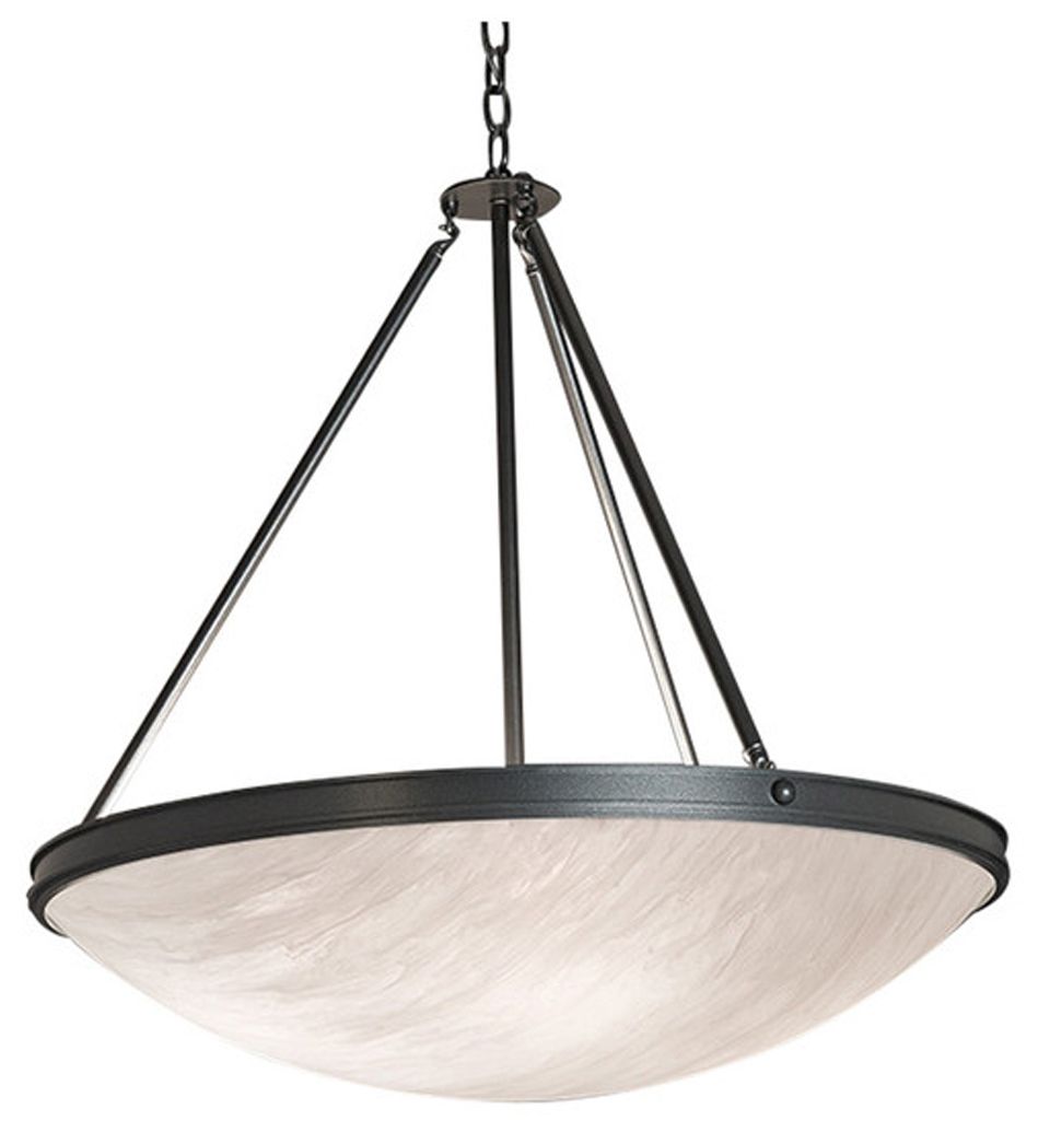 Compass 24" Wide Dark Iron|Faux Alabaster Pendant 0-10V LED