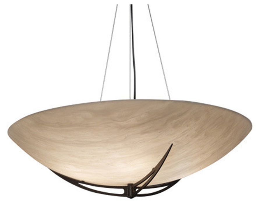 Compass 24" Wide Dark Iron|Faux Alabaster Pendant Triac LED