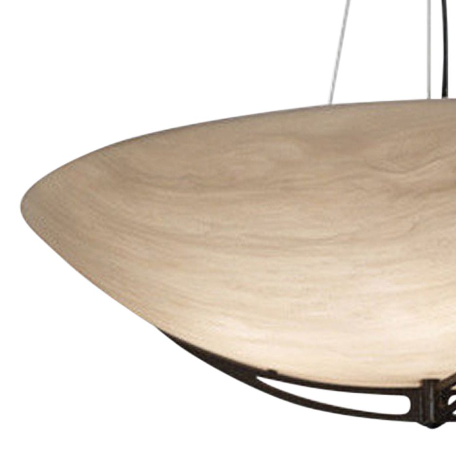 Image 2 Compass 30" Wide Dark Iron|Faux Alabaster Pendant more views