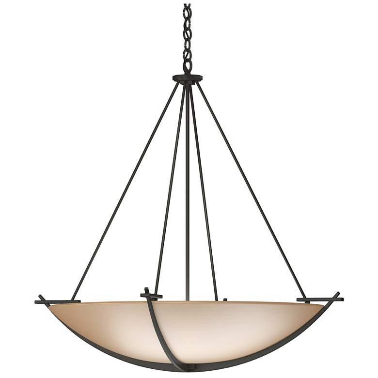 Image 1 Compass 34.2" Wide Large Scale Dark Smoke Pendant With Sand Glass Shad