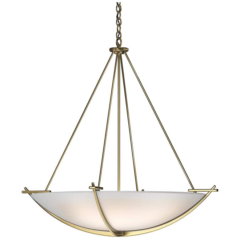 Image 1 Compass 34.2" Wide Large Scale Modern Brass Pendant With Opal Glass Sh