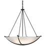 Compass 34.2" Wide Large Scale Natural Iron Pendant With Opal Glass Sh