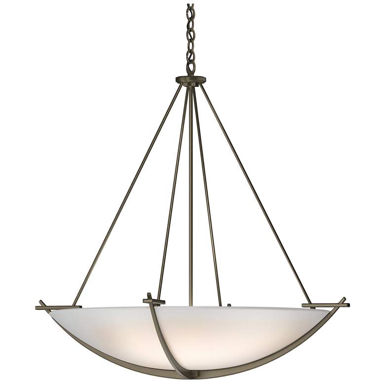 Image 1 Compass 34.2" Wide Large Scale Soft Gold Pendant With Opal Glass Shade