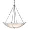 Compass 34.2" Wide Large Scale Sterling Pendant With Opal Glass Shade