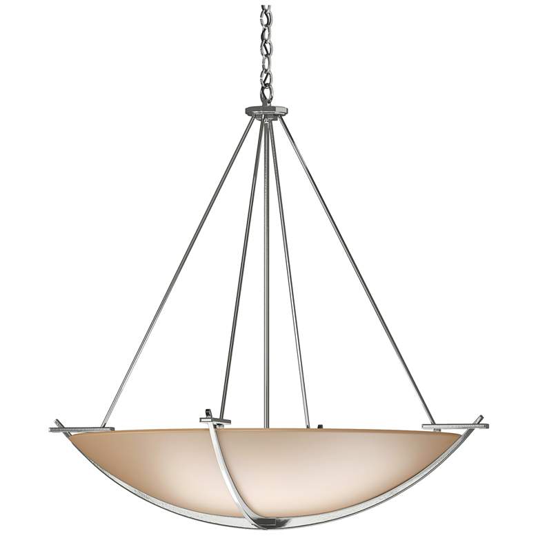 Image 1 Compass 34.2" Wide Large Scale Sterling Pendant With Sand Glass Shade