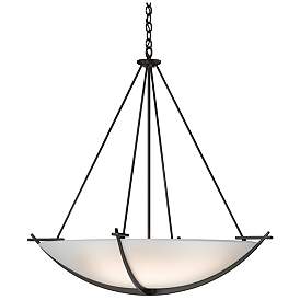 Image1 of Compass 34.2"W Large Scale Oil Rubbed Bronze Pendant With Opal Glass S