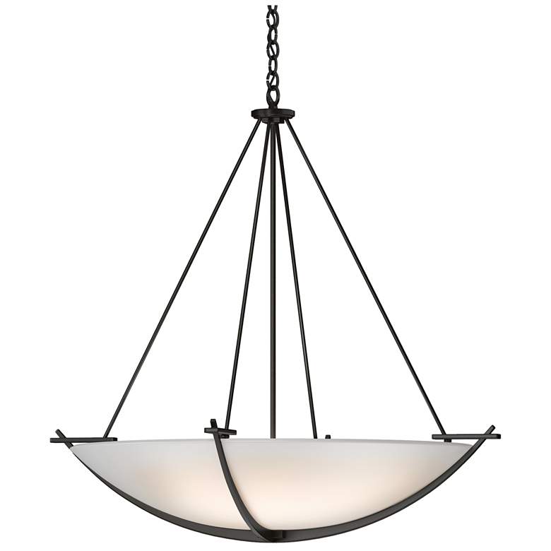Image 1 Compass 34 1/4"W Oil-Rubbed Bronze and Opal Glass Pendant Light