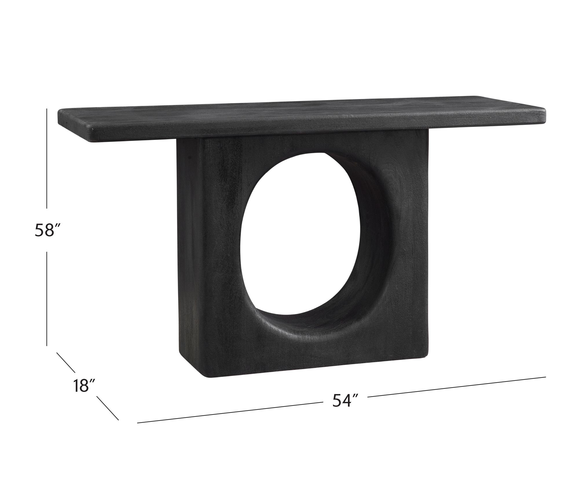 Compass 54 " Wide Console Table Black